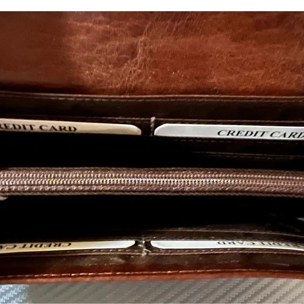 JACK GEORGES  Voyager Brown Leather Clutch Wallet NWT RFID Protected - Picture 7 of 12